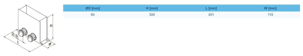 Priključek za rešetko 300x100/2x75 - jeklo  