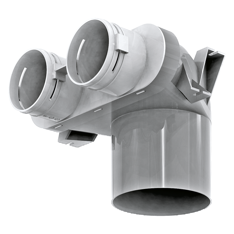 Stropni priključek D125/75x2