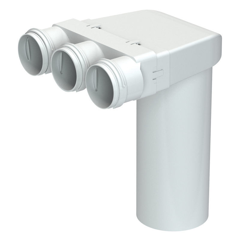 Stropni priključek D125/3x75 - plastika