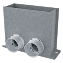 Grille connector 300x100/2x75 - steel