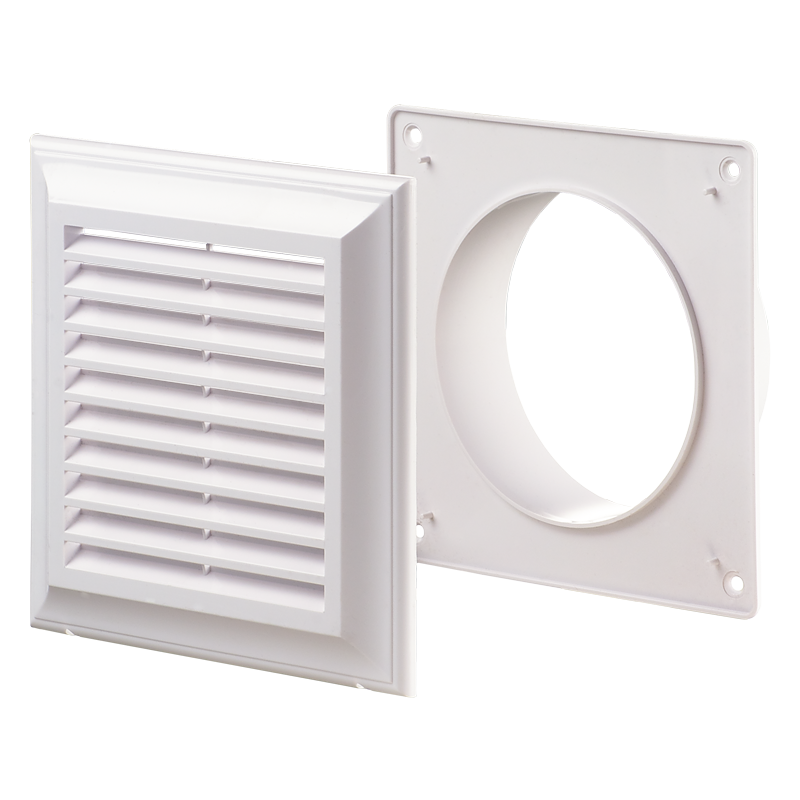 Ventilation grille 185x185 - plastic - white