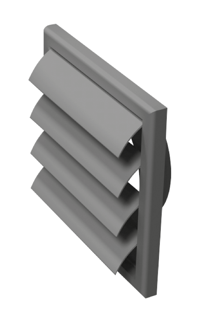 Ventilation grille for D100 - plastic - grey