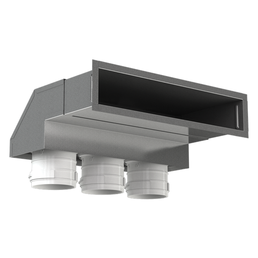 90° grille connector 300x100/3x63 - steel