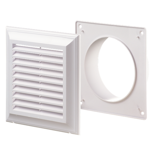 Ventilation grille 185x185 - plastic - white