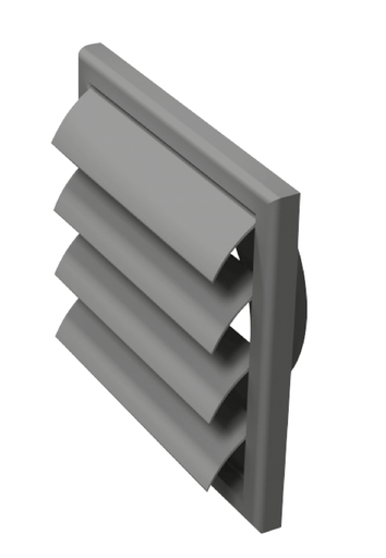 Ventilation grille for D100 - plastic - grey