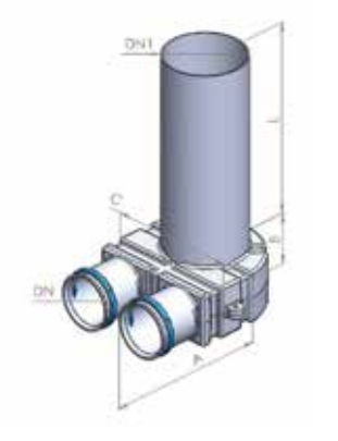 Ceiling connector Mainair 2x75/110